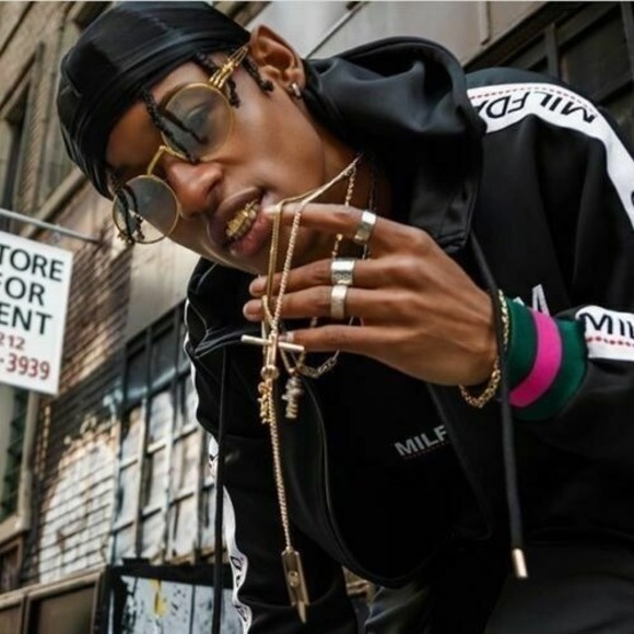 Gold Round‎ Frame Glasses Vintage Hip Hop Style Clear Lens Men's Fashion Trendy - Picture 1 of 7